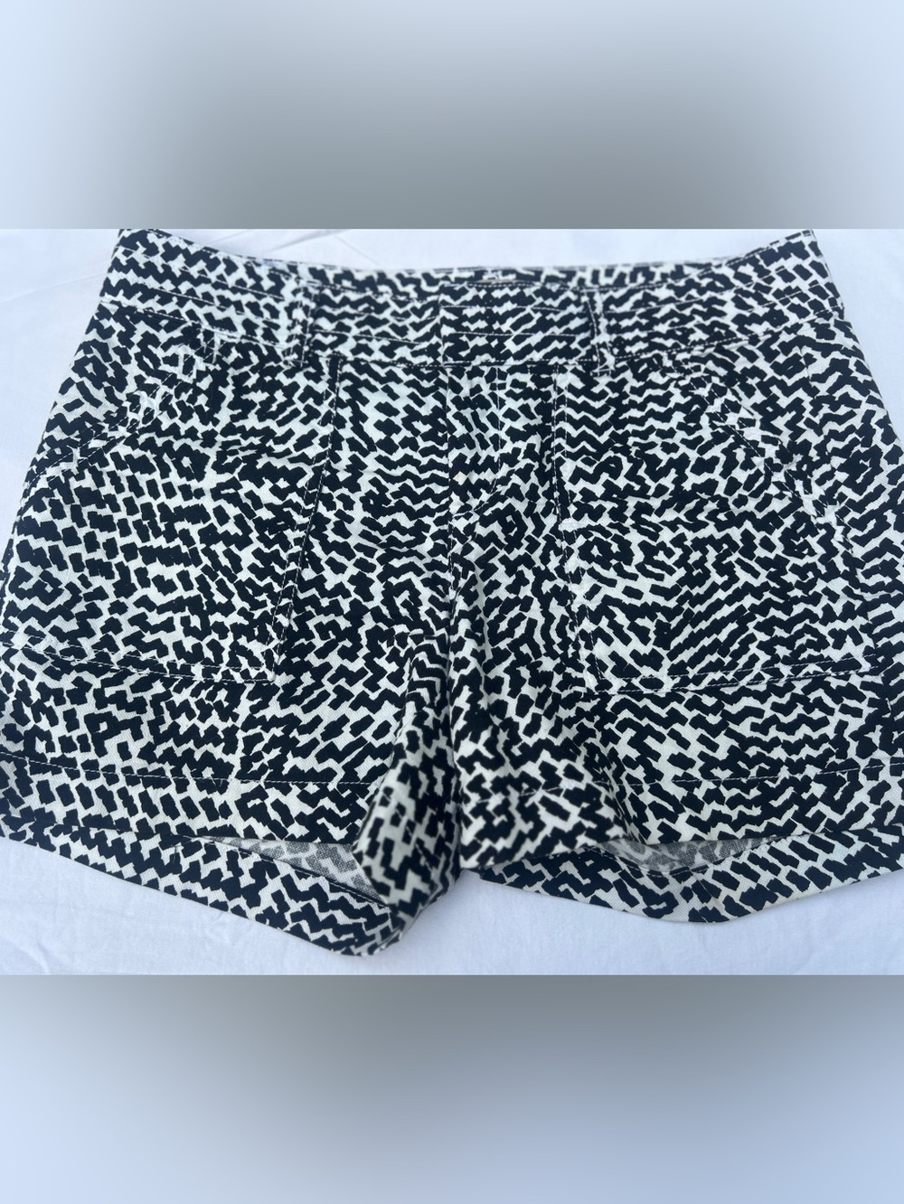 Banana Republic Black and White High-Waist Patterned Shorts